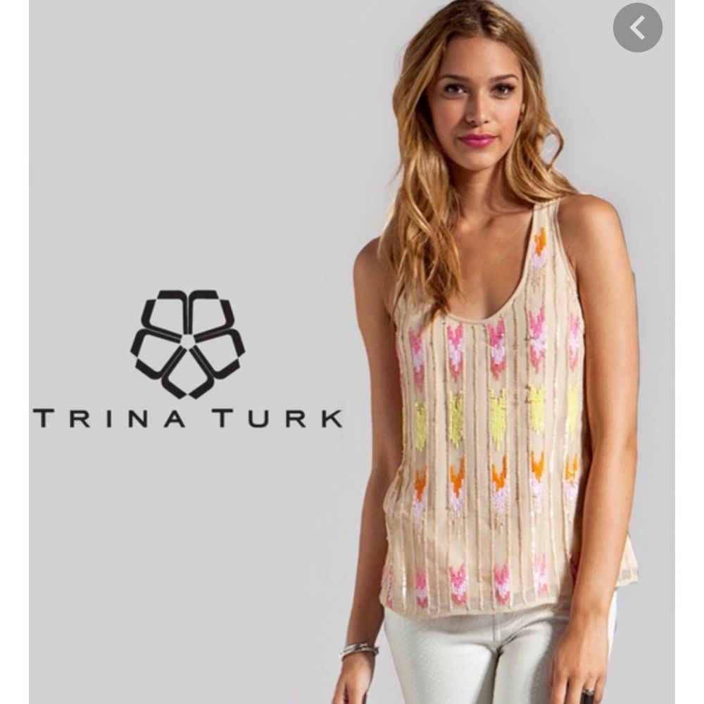 Trina Turk Sequin Racerback Tank Small